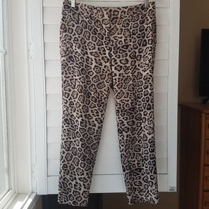 Victoria's Secret Animal Print Trouser Pant Ankle Length Size 6
